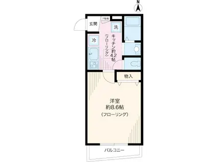 リグレーコート文京(1K/1階)の間取り写真