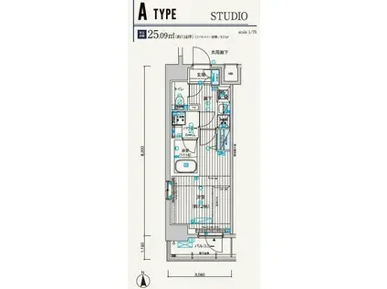 メインステージ元浅草III(1K/5階)の間取り写真
