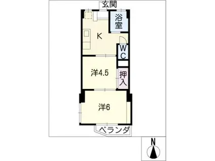 イトービル(2K/4階)の間取り写真