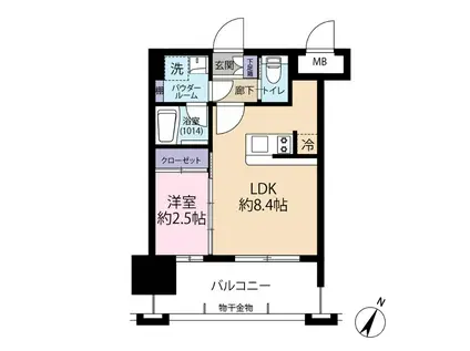 ドゥーエ赤坂(1LDK/10階)の間取り写真