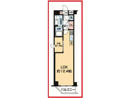 アルコバレーノ 大師前(1LDK/1階)の間取り写真