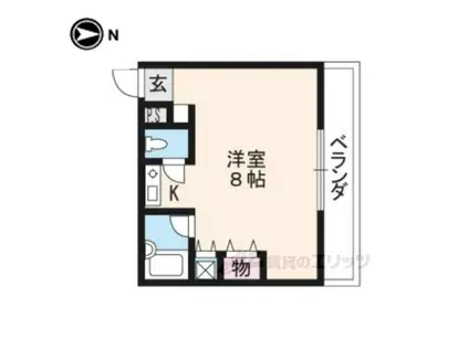 ゴルフ場前ヴィレッジ(ワンルーム/2階)の間取り写真