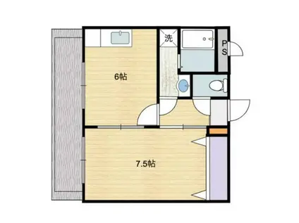 レーゼ21(1DK/3階)の間取り写真