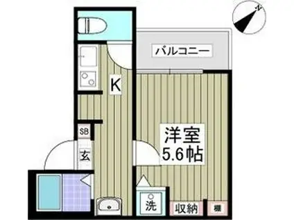 ラフィネ(1K/1階)の間取り写真