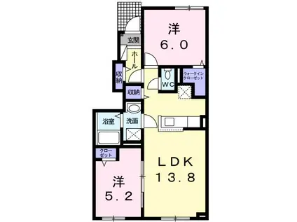 グランエスポワール(2LDK/1階)の間取り写真