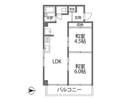 オーエム第1マンション(2LDK/2階)の間取り写真