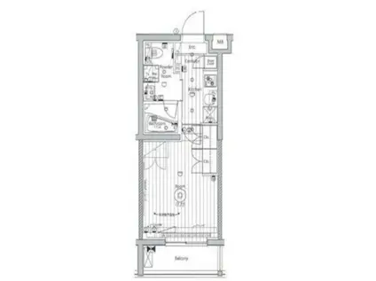メイクス氷川台アジールコート(1K/1階)の間取り写真