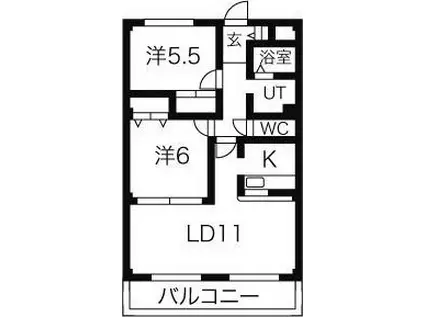 プレジール・マ・メゾン(2LDK/3階)の間取り写真