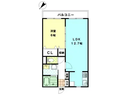 ハイマート旭(1LDK/3階)の間取り写真