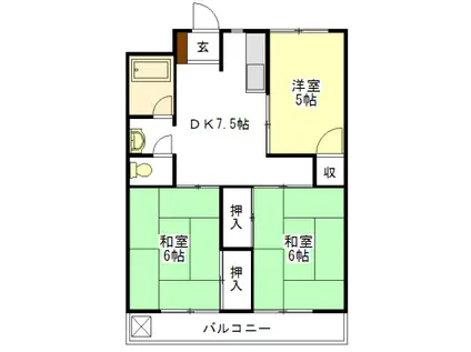 桜町ハイツ(3DK/3階)の間取り写真