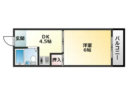 ビクトリー平野(1DK/3階)の間取り写真