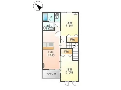 セラフィーナ(2DK/2階)の間取り写真