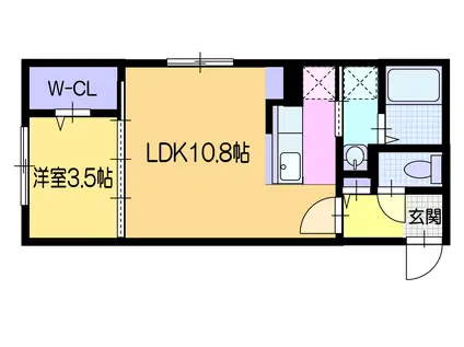 ジェムスパンカー(1LDK/4階)の間取り写真