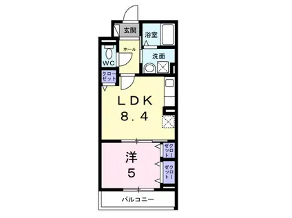 神崎町アパート(1LDK/3階)の間取り写真