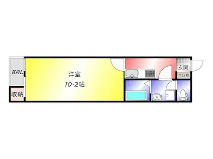 クレイノウイングワード感田(1K/1階)の間取り写真