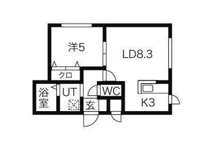 BACHIKOI VER.1(1LDK/1階)の間取り写真