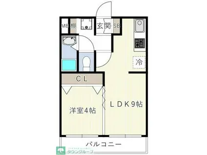 ウインベルデュエット大宮第13(1LDK/4階)の間取り写真