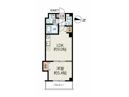 コネクトパークヒルズ鶴沢町(1LDK/2階)の間取り写真