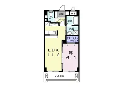 マンションカトレアII(1LDK/4階)の間取り写真