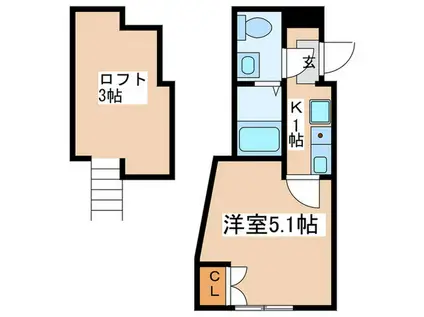 メゾン・ド・アベニール(1K/2階)の間取り写真