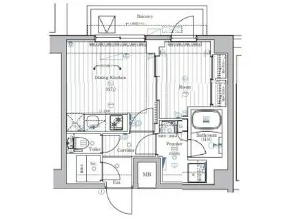 PREMIUM CUBE 西荻窪MO(1LDK/7階)の間取り写真