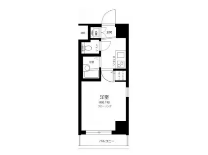 プレール・ドゥーク大森(1K/4階)の間取り写真