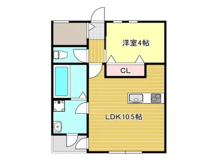 プレベールIII(1LDK/2階)の間取り写真