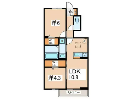 グラン・ソレイユ(2LDK/1階)の間取り写真