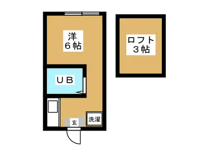 インベスト上野(ワンルーム/1階)の間取り写真