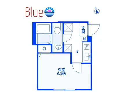 T.A金沢区洲崎町IIB棟(1K/3階)の間取り写真