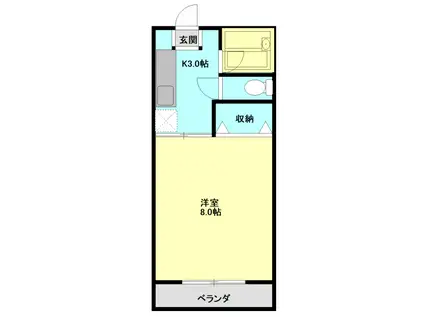 藤田ビル(1K/3階)の間取り写真