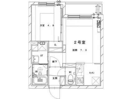 MESIG GREEN(1LDK/2階)の間取り写真