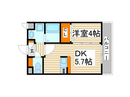 グラン・リーオ(1DK/3階)の間取り写真