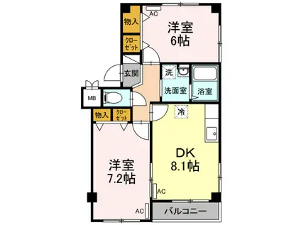 メイプル小岩(2DK/1階)の間取り写真