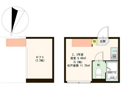 リッシュ小岩(ワンルーム/1階)の間取り写真