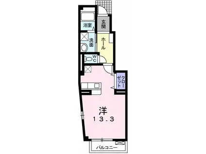フォルテ月見山(1K/1階)の間取り写真