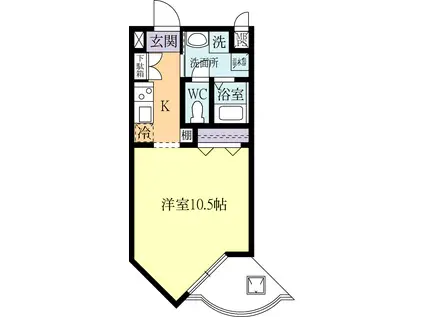 クイーンズマンションつくば(ワンルーム/5階)の間取り写真