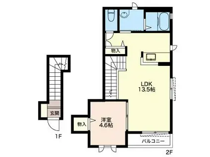グランサンク(1LDK/2階)の間取り写真