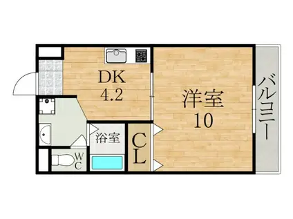 PLAIRE(1DK/1階)の間取り写真