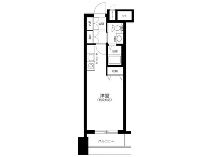 アルシオン文京小石川(1K/2階)の間取り写真