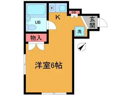 ソラ―ル海楽(ワンルーム/2階)の間取り写真