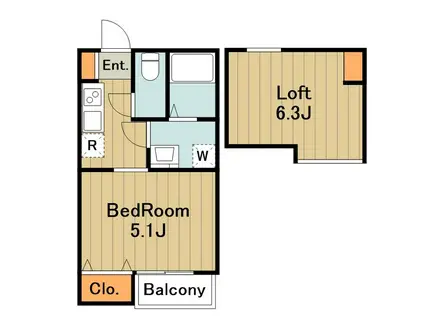 ブランカ(1K/2階)の間取り写真