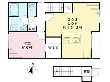 クロッシェ(1LDK/2階)の間取り写真