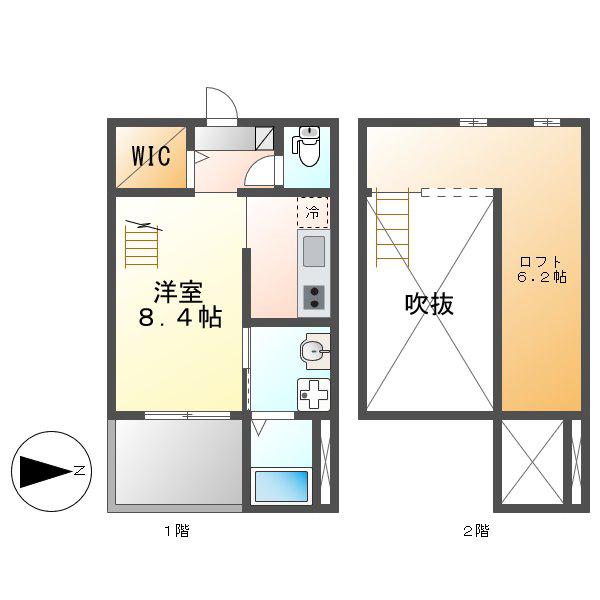 LUCIE本陣(1K/2階)の間取り写真