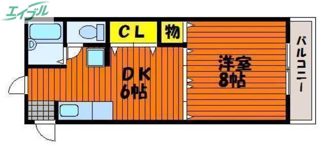 アーバンハウス東島田(1DK/3階)の間取り写真