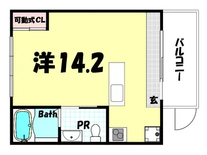 ラ・ウェゾン北野(ワンルーム/2階)の間取り写真