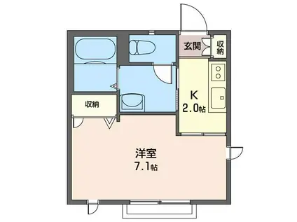 ゲストスタジオ横浜(1K/1階)の間取り写真