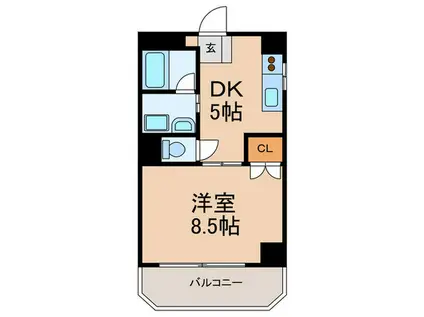 パティオ新栄(1DK/4階)の間取り写真
