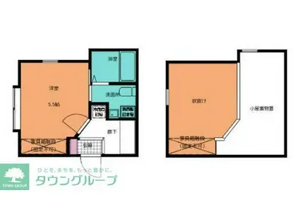 サンシャルム生田(1K/2階)の間取り写真