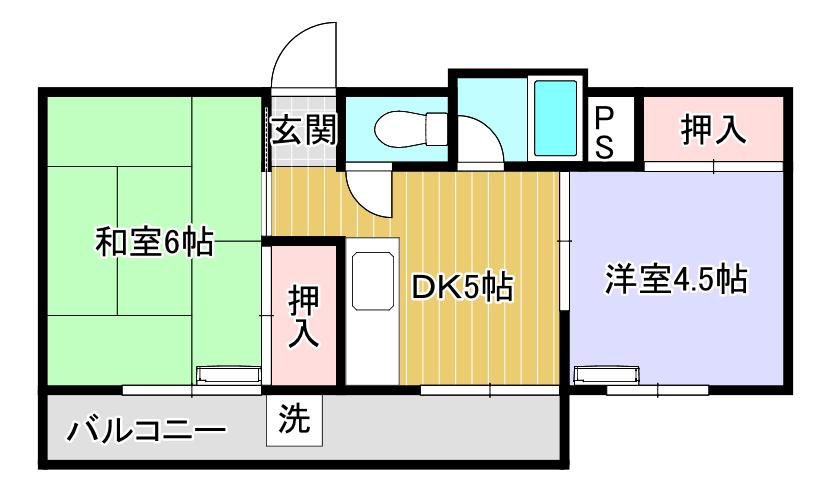 グリーンハイツ(2DK/3階)の間取り写真